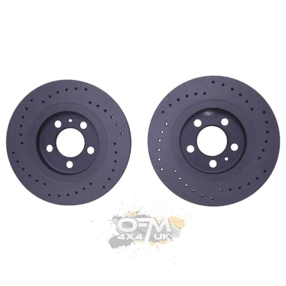 Black Diamond Drilled Front Brake Discs for Nissan Patrol